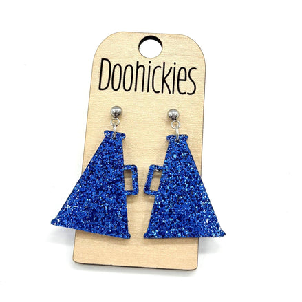 Glitter Cheer Megaphone Dangles - Custom Spirit Earrings