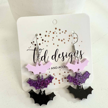 Triple Bats Earrings