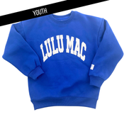 Lulu Mac Kid Sweatshirt ROYAL WITH WHITE PUFF
