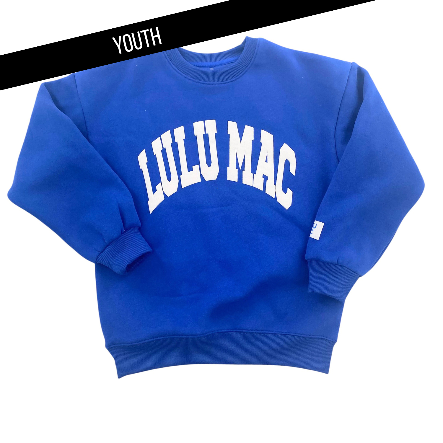 Lulu Mac Kid Sweatshirt ROYAL WITH WHITE PUFF