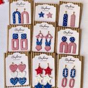Red, White & Blue Clay Earrings