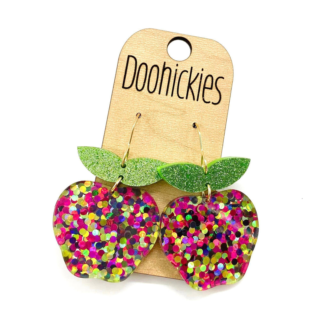 Glitter Apple Acrylics - Back to School Teacher Earrings