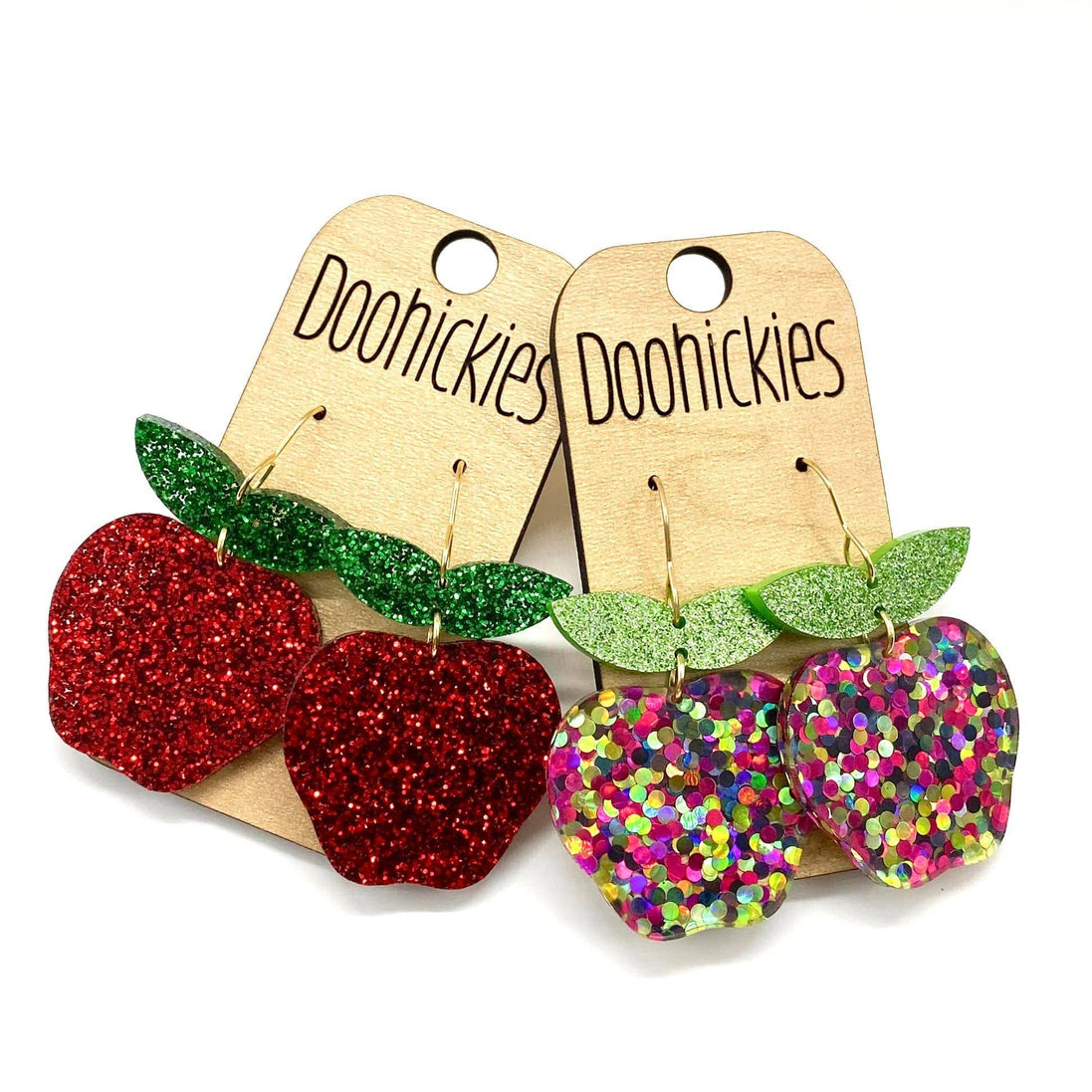 Glitter Apple Acrylics - Back to School Teacher Earrings