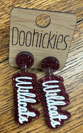 2" Custom Script Layered Mascot Acrylics  - Spirit Earrings