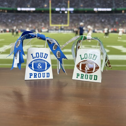 Decorated Football Cowbells
