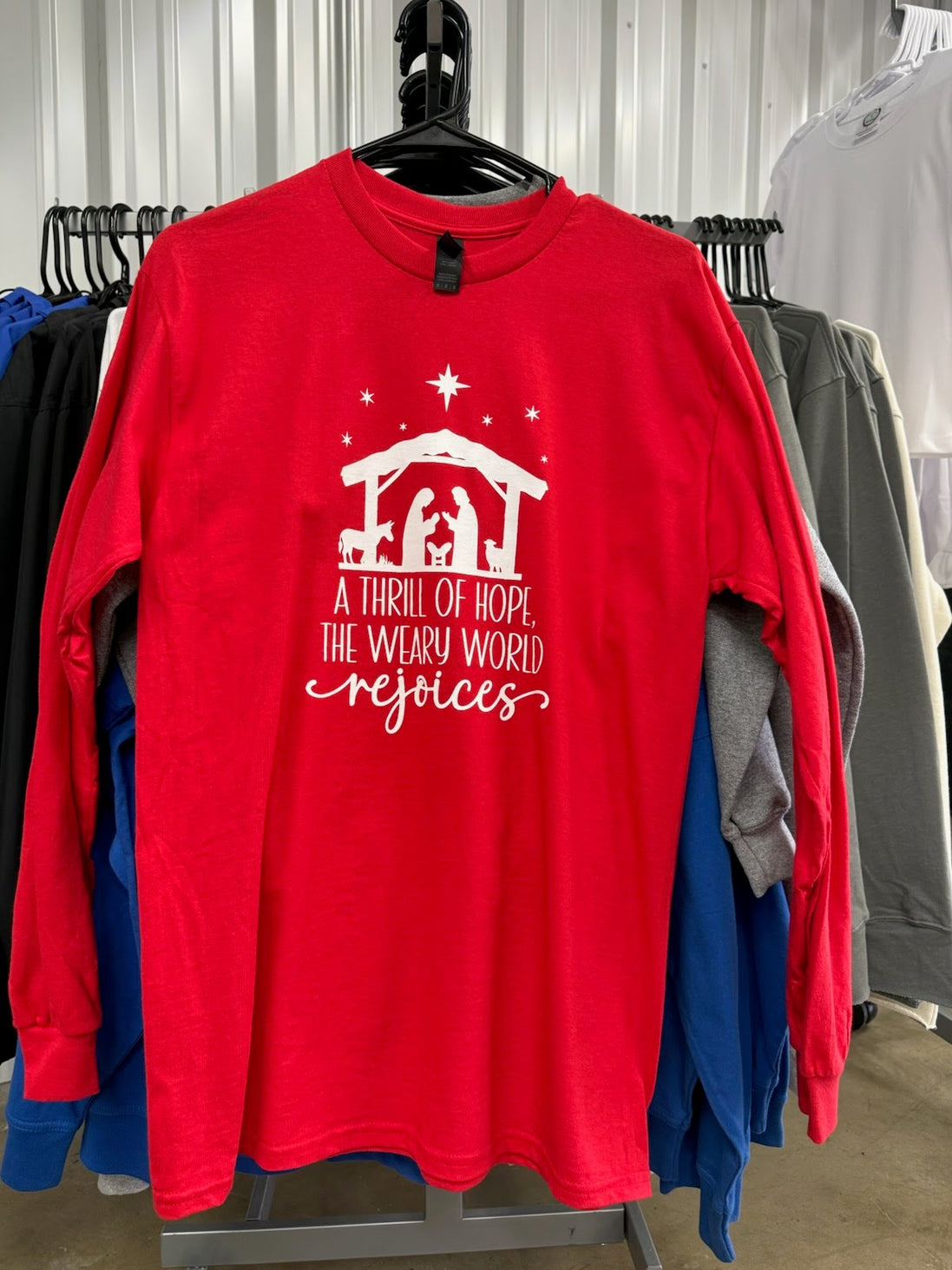 A Thrill of Hope Nativity Long Sleeve T-Shirt