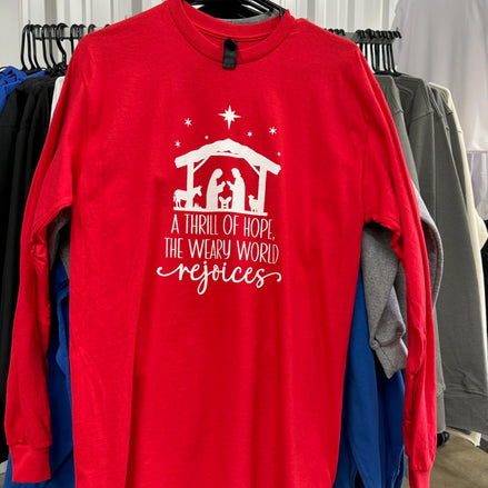 A Thrill of Hope Nativity Long Sleeve T-Shirt